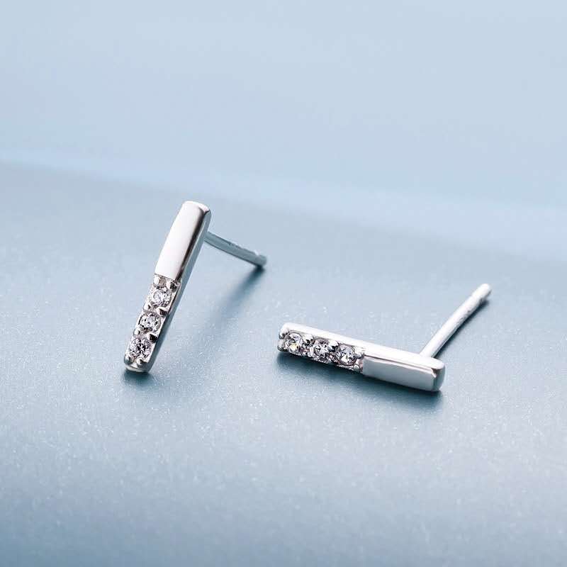 Yes, Please! Lab Created White Sapphire Sterling Silver Bar Stud Earrings -  JCPenney